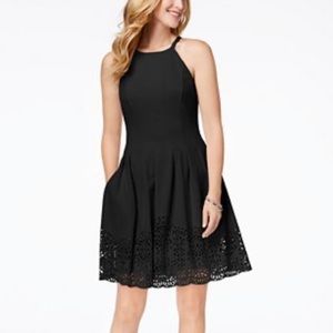 Vince Camino flare dress w/ laser cut pattern